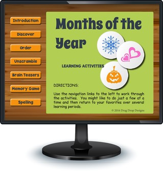 Preview of DIGITAL Months of the Year Games - Distance Learning Calendar Activities