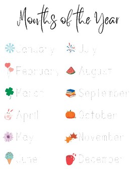 Months of the Year by Sunflower Worksheets | TPT