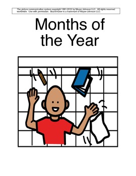 Preview of Month's of the Year- Adapted book for Autism