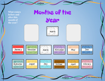 Months of the Year (Before and After) - Digital Interactive Activity