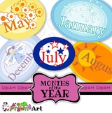 Months of the Year Calendar Clip Art Set