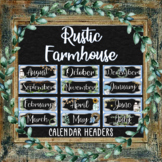 Months-of-the-Year Calendar Headers - RUSTIC FARMHOUSE Themed