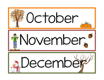 Months of the Year Calendar Pieces by Krazy About K | TPT