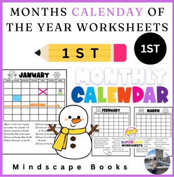 Months of the Year Calendar Worksheets by Mindscape Books | TPT