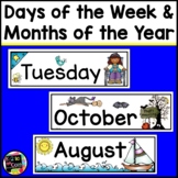Days of the Week Labels and Months of the Year Labels | Ca
