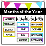 Months of the Year Labels | Bright Colors