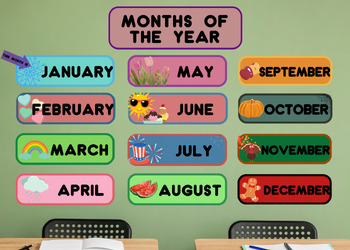 Preview of Months of the Year! Classroom display / sight learning / easy to read