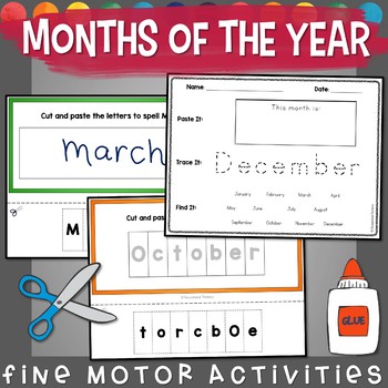Preview of Fine Motor Skills Activities MONTHS OF THE YEAR