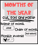 Months of the Year! Cut, Sort & Paste