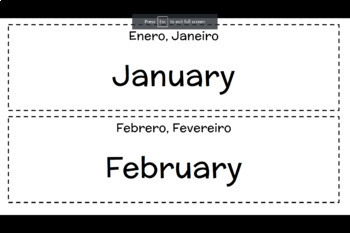 Preview of Months of the Year- English, Spanish and Portuguese 