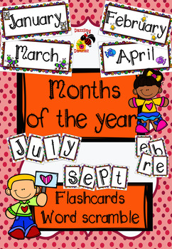 Preview of Months of the Year - Flashcards & Word Scramble