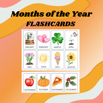 months of the year printable flash cards