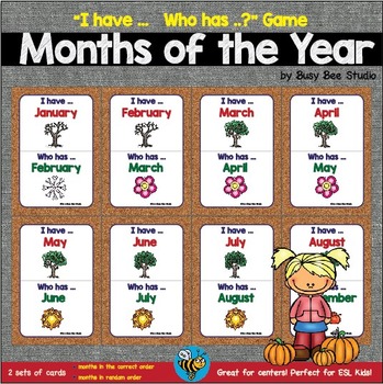 Months of the Year Game (I have, who has?) by Busy Bee Studio