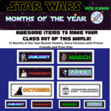 Months of the Year Header Cards Star Wars Theme for Calend