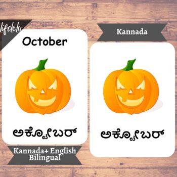 Buy Months of the Year KANNADA Flash Cards 12 Bilingual Cards Online in  India 