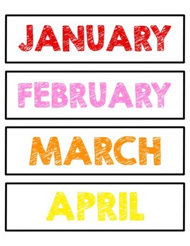 Months of the Year Labels by Ault Illustrations | TPT