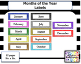 Months of the Year Labels Calendar Headers