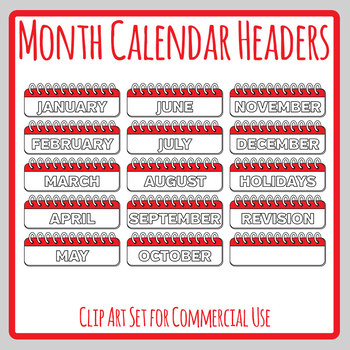 planner calendar clipart months