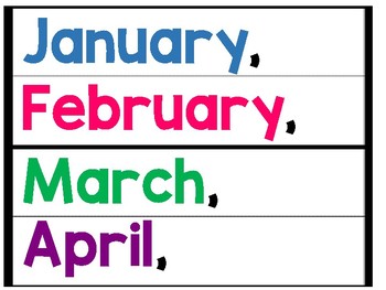 Months Of The Year Chart For Kindergarten