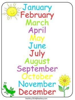 months of the year posters by teachezy teachers pay teachers