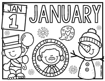 Months of the Year Posters & Coloring Set by Harper's Hangout | TpT