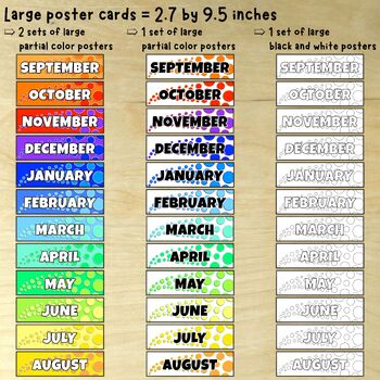 Months of the Year Posters with Bubbles by myABCdad Learning for Kids