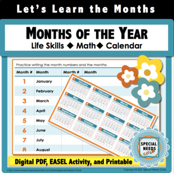 Preview of Months of the Year Practice and Worksheets for Life Skills - Elementary Level