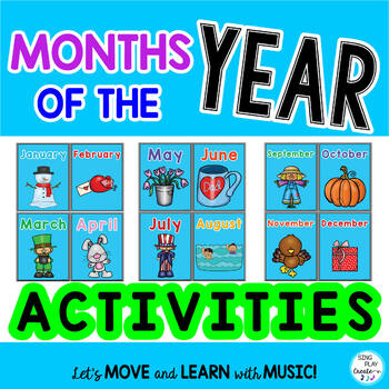Preview of Months of the Year Song, Sequencing Activities, Worksheets, Google Slides