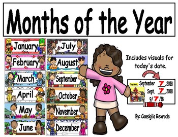 Months of the Year Visuals Math Routines by Consiglia Rexrode | TPT