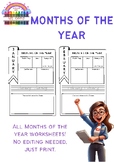 Months of the Year Worksheet!