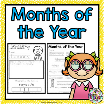 Months of the Year Worksheets by My Little Lesson | TPT
