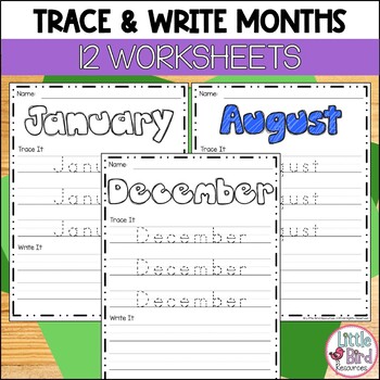 months of the year worksheets for first grade