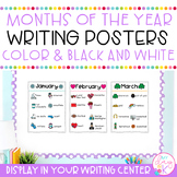 Months of the Year Writing Posters | Color and Black & White