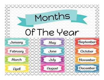 Months of the Year in Chevron by Teaching In Chevron | TPT