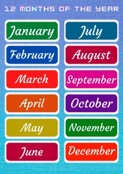 Months of the Year in English - Flashcards and Labels by Grace Wellness