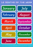 Months of the Year in English - Flashcards and Labels