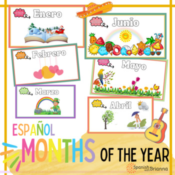 Preview of Spanish Classroom Decor Spanish Months of The year Bulletin Calendar Labels
