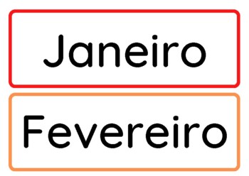 Preview of Months of the year Flashcards in Portuguese/English