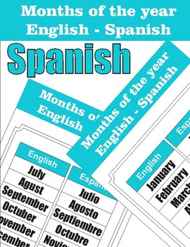 Preview of Bilingual Months of the Year Poster – Spanish and English