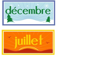 Preview of Months of the year in French. Les mois de l'annee