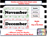 Months of the year labels and Days of the Week labels - Bu