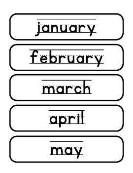 Months of the year words manuscript by Juf Jessica | TPT