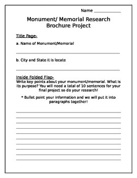 Preview of Monument & Memorial Brochure Project Outline