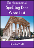 Monumental Spelling Bee Word List for Grades 5-6
