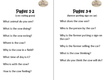 Moo! Book Companion Speech Therapy Inference And Comprehension Questions
