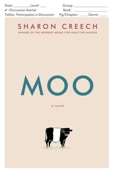 Preview of Moo by Sharon Creech No Prep Guided Reading/Literature Discussion Plans