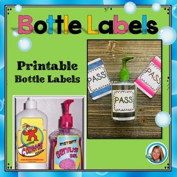 Spread joy not germs Label Corjl template #w3 Printable hand sanitizer Stickers