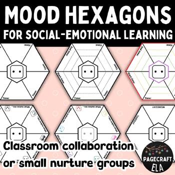Preview of Mood Hexagon Activity | Social-Emotional Learning | Mental Health Awareness