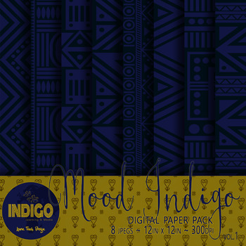 Preview of Mood Indigo Digital Papers