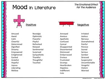 Mood List - Literature by Winged One | Teachers Pay Teachers